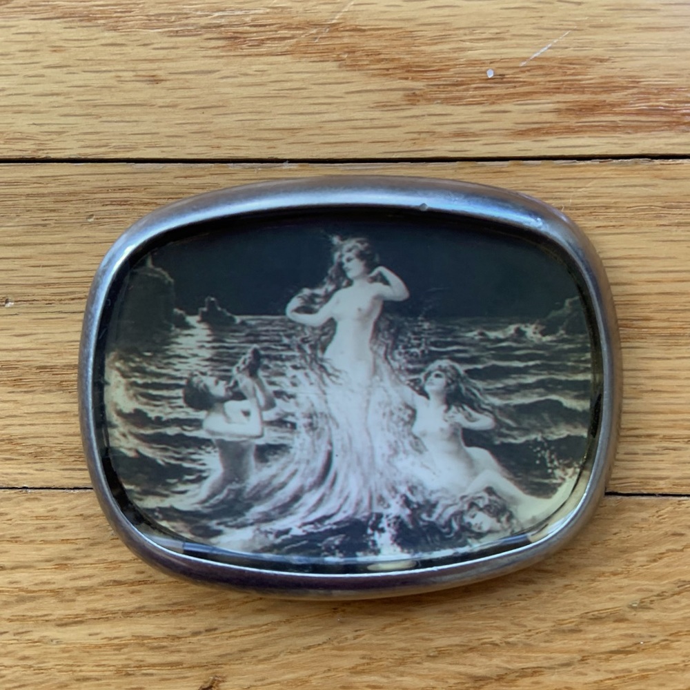 Venus Rising Vintage Handmade Enamel Belt Buckle